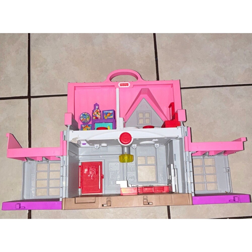 Fisher Price Little People Big Helpers 2017 Folding Doll House Pink Tested/Works